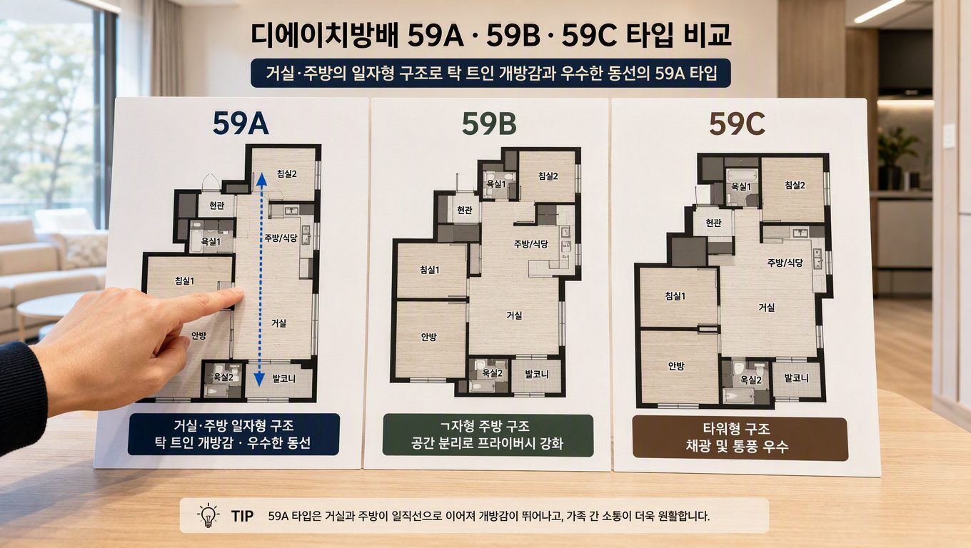 디에이치방배 59 타입 59A 동선과 블록·옵션 선택 기준