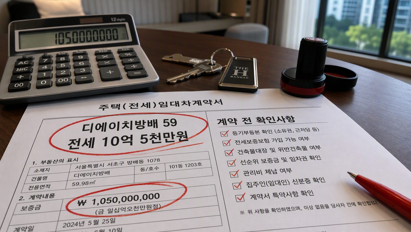 디에이치방배 59 전세 시세와 계약 전 확인사항