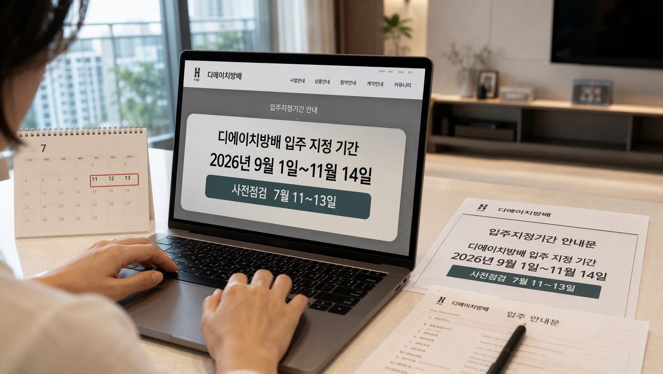 디에이치방배 입주일 확인 방법과 사전점검 일정
