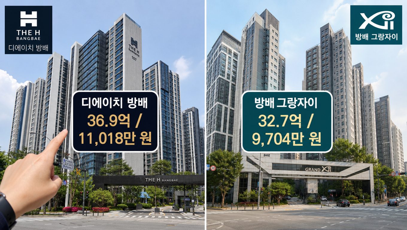 디에이치 방배 vs 방배 그랑자이 아파트 비교