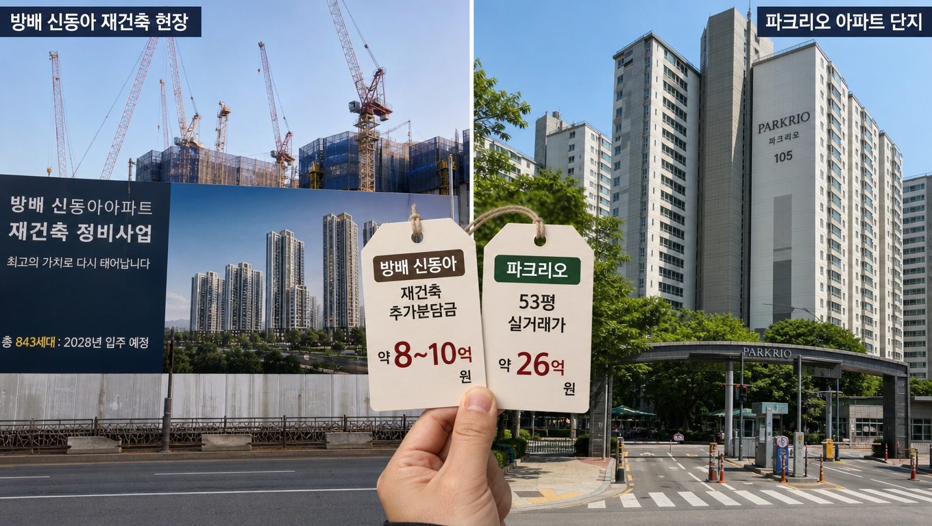 방배 신동아 재건축과 파크리오 53평, 어느 쪽이 나을까요?