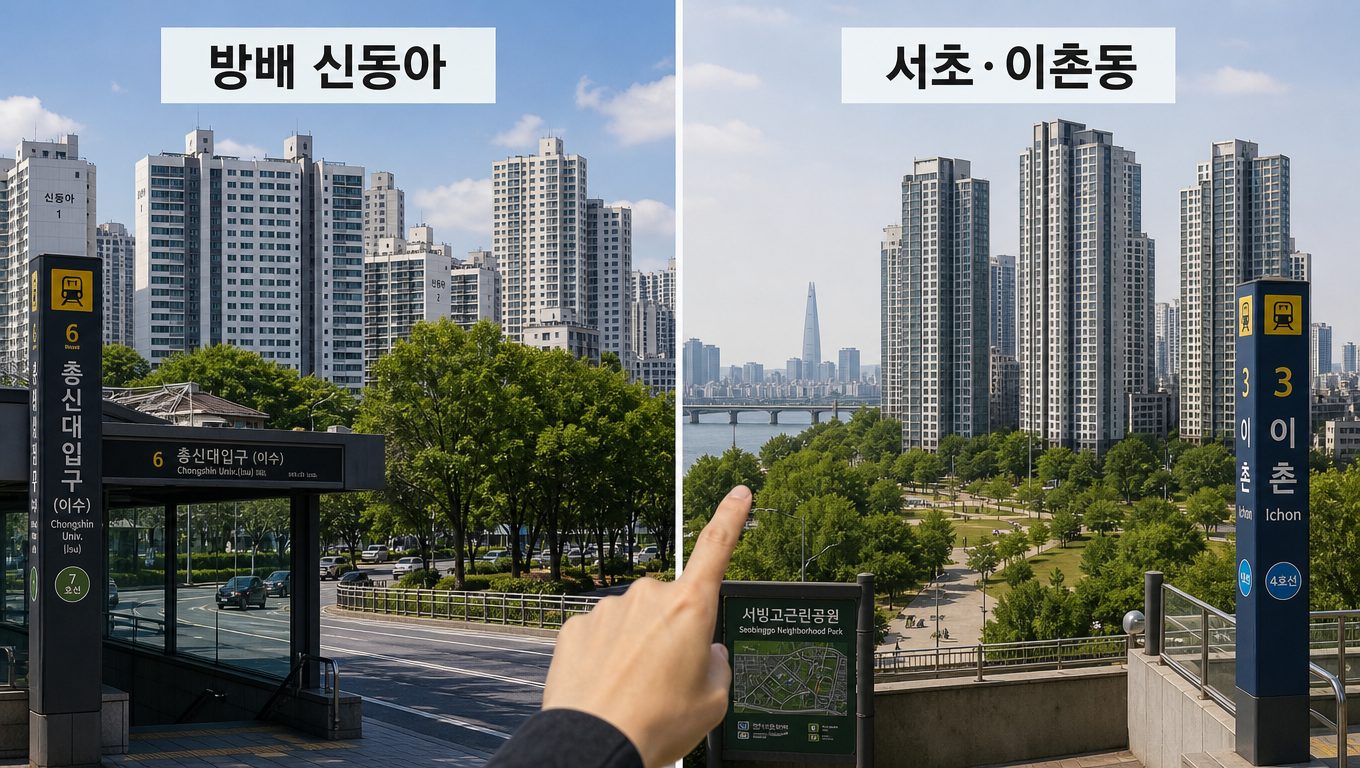 방배 신동아와 서초·이촌동 재건축 입지 비교