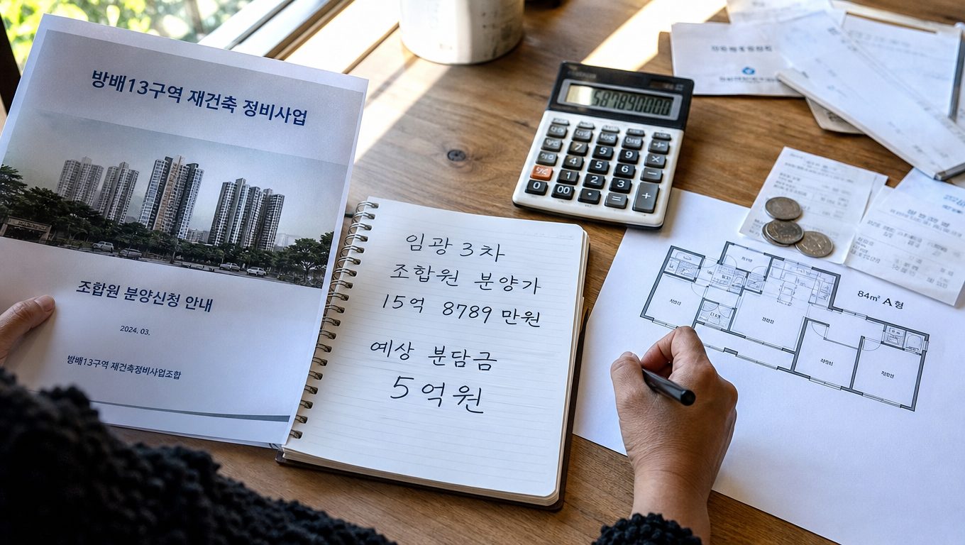 방배 임광3차 재건축 조합원 분양가와 예상 분담금