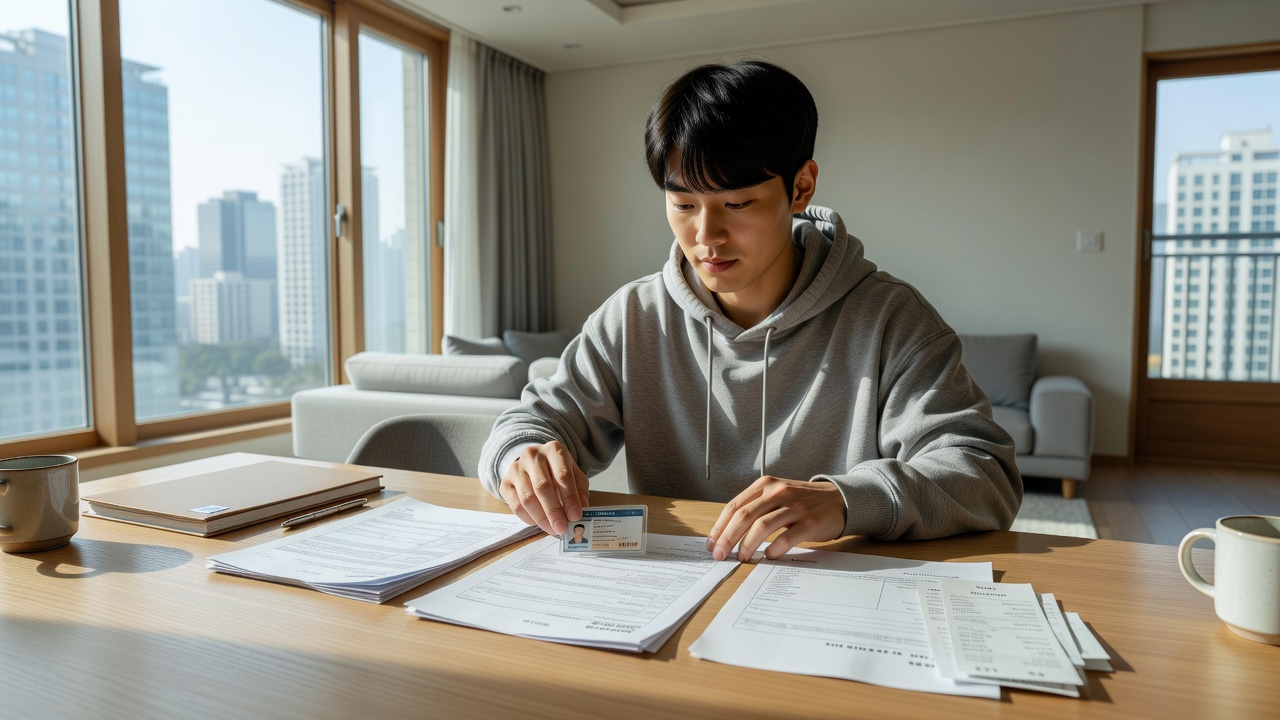 디에이치 방배 전세 입주 체크리스트에 필요한 서류를 정리하는 모습