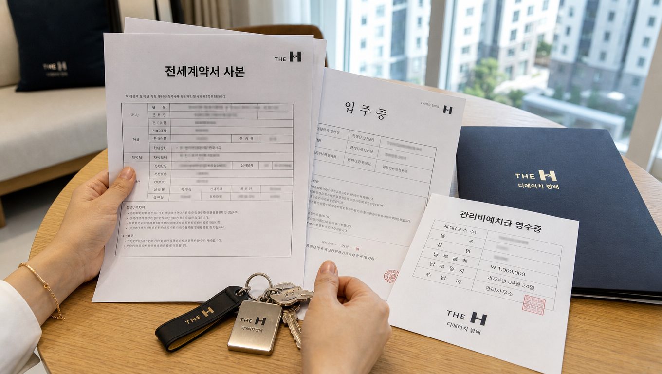 디에이치 방배 전세 입주 서류와 비용, 입주 당일 순서
