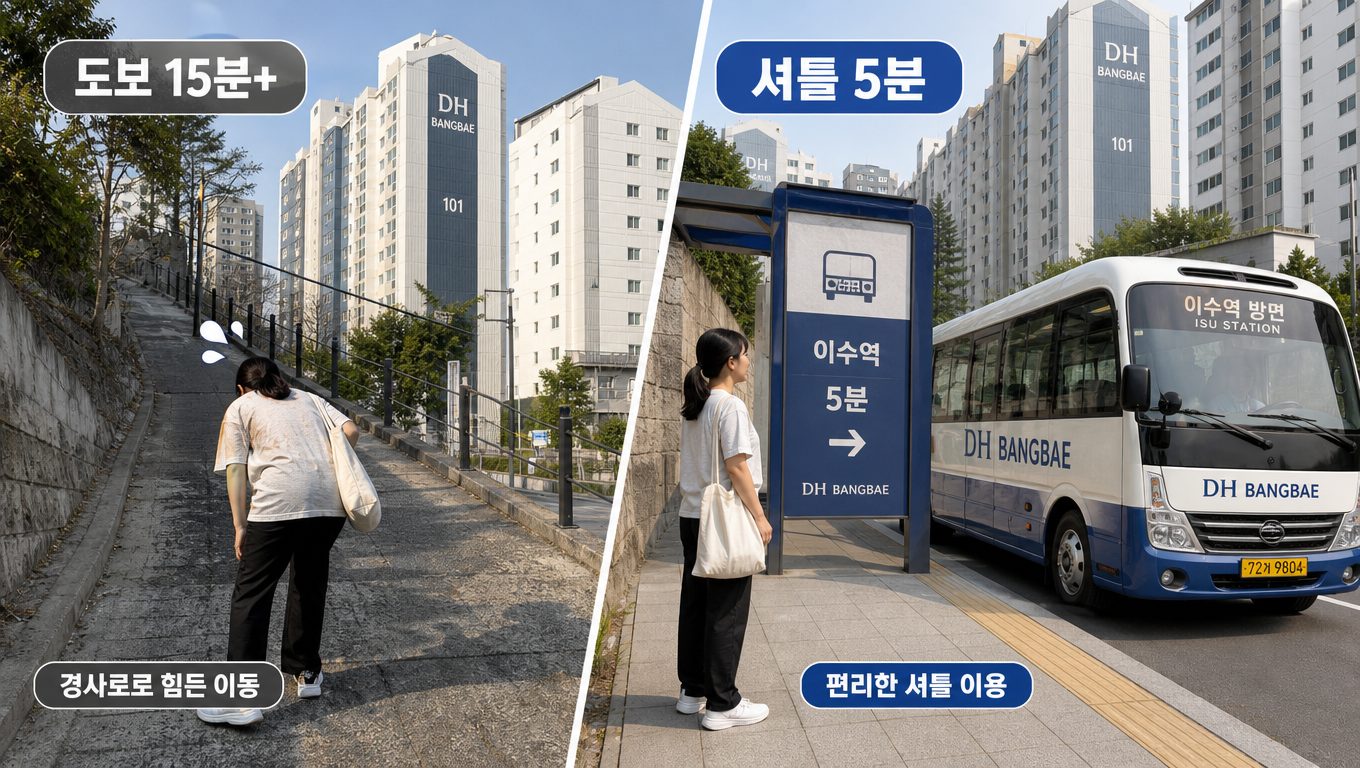 디에이치 방배 언덕 때문에 이동이 불편한가요?