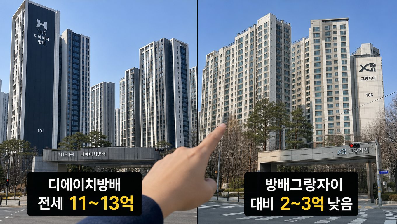 디에이치방배 전세 시세와 방배그랑자이 비교