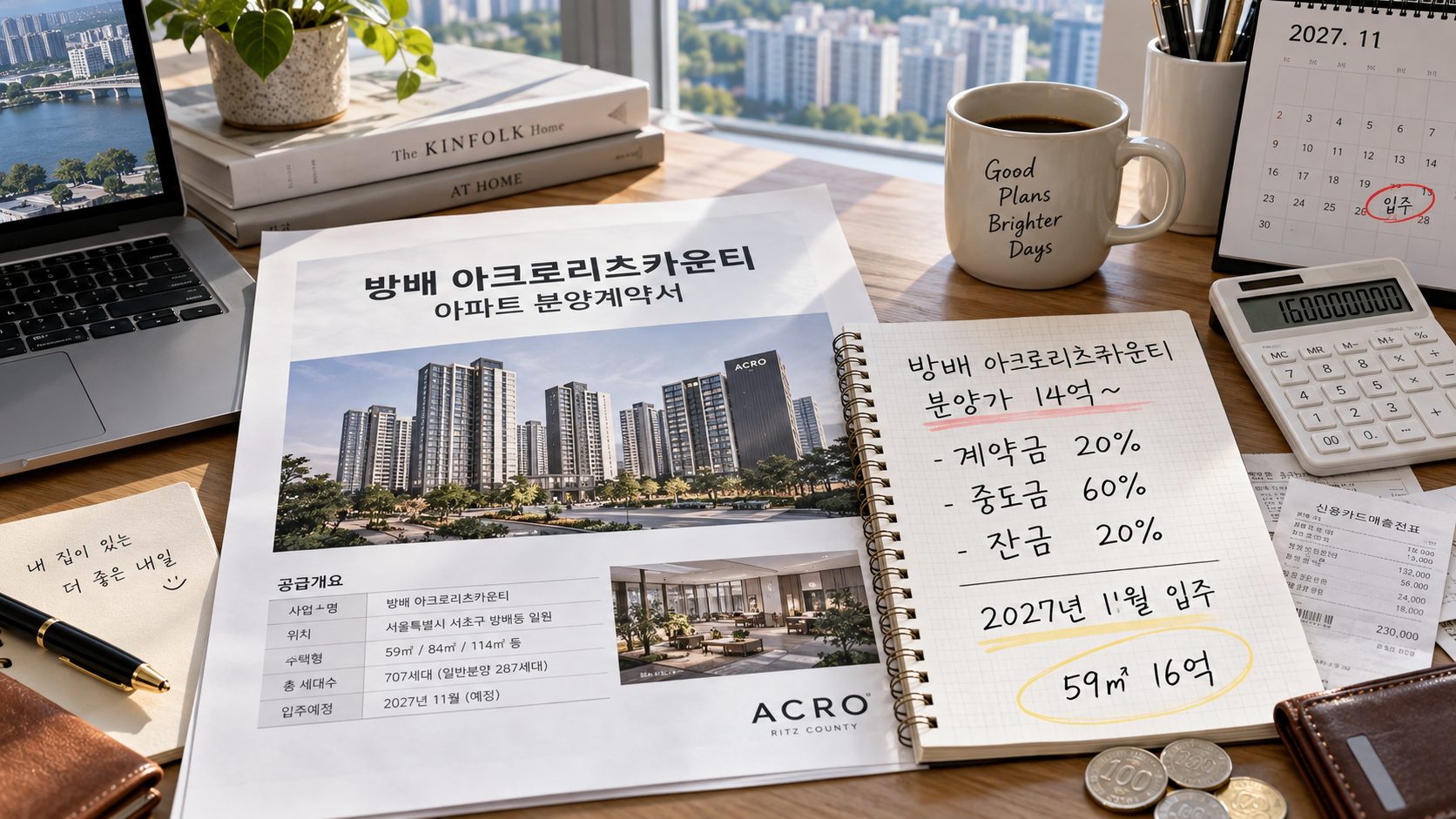 방배 아크로리츠카운티 입주 예정일과 분양가 납부 일정
